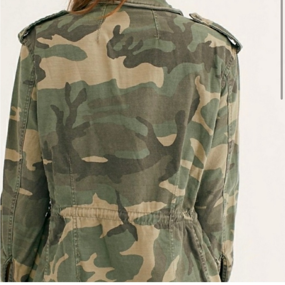 Free People Not Your Brother’s Surplus Camo Camouflage Cargo Military Jacket - Picture 8 of 12